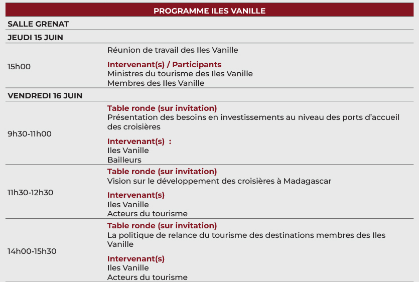 PROGRAMME ILES VANILLE